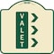 Signmission Designer Series Valet Right Arrow, Tan & Green Heavy-Gauge Aluminum Sign, 18" x 18", TG-1818-22742 A-DES-TG-1818-22742 - alternate 1